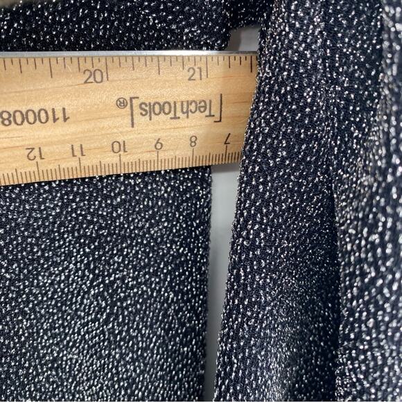 Karen Kane Top Asymmetrical Hem Silver Metallic Black Holiday Date Night XL - Picture 9 of 9